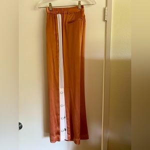 Equipment Rust Orange Track Joggers with White Side Stripe